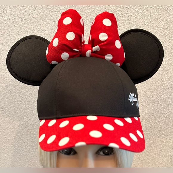 Disney Parks Minnie Mouse Baseball Cap Red/Black/White Youth ~New~ - Picture 3 of 10